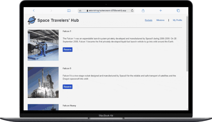 Space Travelers' Hub App